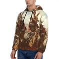 thumbnail image 3 of Xecao Western Rabbit Cowboy Pattern Men's Adult Pullover Hoodie,Hooded Sweatshirt-Small, 3 of 7