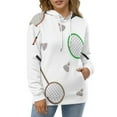 thumbnail image 4 of Badminton Racquets Shuttlecocks 3d Sweatshirts Hoodie Fashion Casual Personality Men's Women Street Hoodie Pullovers Long Sleeve Comfortable Top, 4 of 6