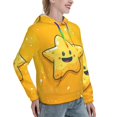 thumbnail image 6 of Daiia Happy Cartoon Star Pattern Women's Fashion Hoodies & Sweatshirts with Kangaroo Pocket Hooded Sweatshirt with Eye-catching Drawstrings-Medium, 6 of 7
