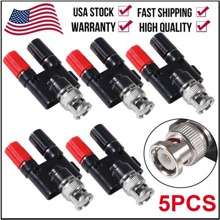 5pc BNC Male Plug to 4Mm Dual Banana Female Jack Socket Binding Post RF Coax US