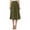 Olive, variant on Women's A-Line Casual Flared High Waist Elastic Band Solid Midi Skirt