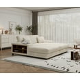 thumbnail image 2 of Oversized Double Chaise Lounge Set with Side Shelves & Sleeper Sofa Bed, Modular Design for Easy Rearrangement, Solid Wood Frame, Deep Seating, 2-Piece Beige Living Room Furniture, 2 of 5
