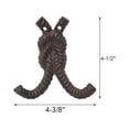 thumbnail image 4 of Parisloft Antique Brown Set of 3 Rope Cast Iron Double Wall Hooks, 4 of 4