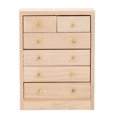 thumbnail image 2 of Exquisite Crafted Birch Wood Bedroom Accessories, Solid Wood Construction Storage Cabinets with Drawers for 1:12 Scale Dollhouse Furniture, 2 of 8
