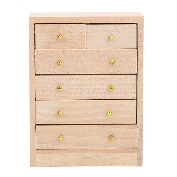 Emoshayoga Mini Cabinet Model Mueble de Madera en Miniatura para Casa de Muñecas 1:12, Modelo de Gabinete Mini, Decoración para Muñecas, 7.5 cm de Alto, Accesorio de Muebles Miniatura