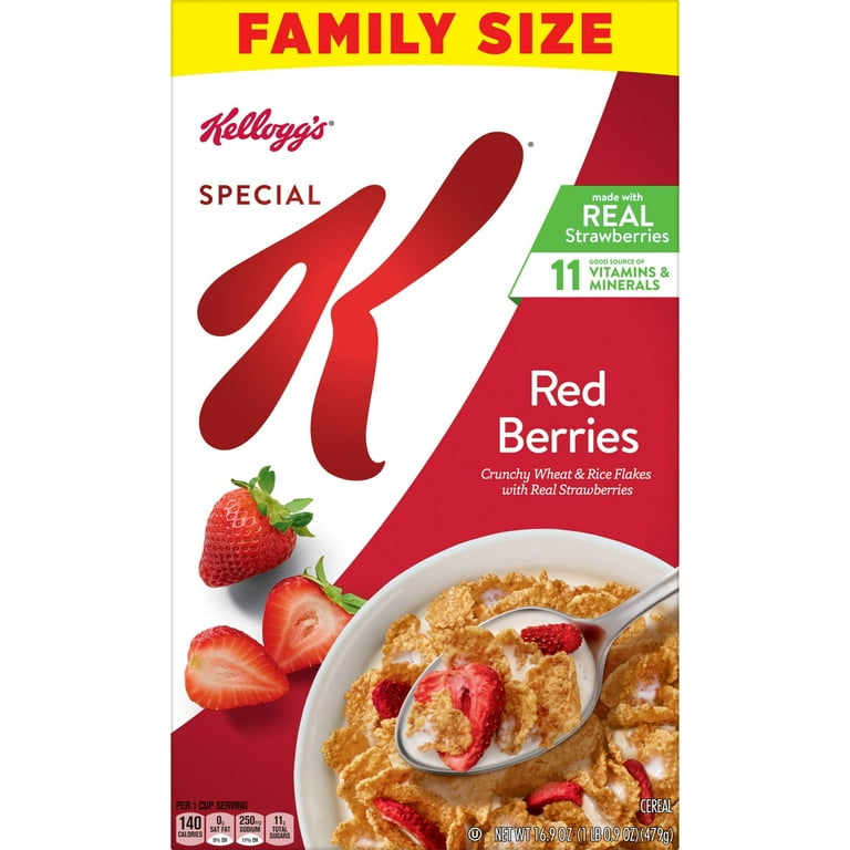 Special K Cereal, Red Berries, Family Size - 16.9 oz