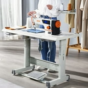 VIPMOON 550W Servo Motor and Table Stand, Industrial Sewing Machine, 5000s.p.m Heavy-duty Lockstitch Sewing Machine, Clear Control Panel and Electro-mechanization Intelligent Start-stop for Easy Use