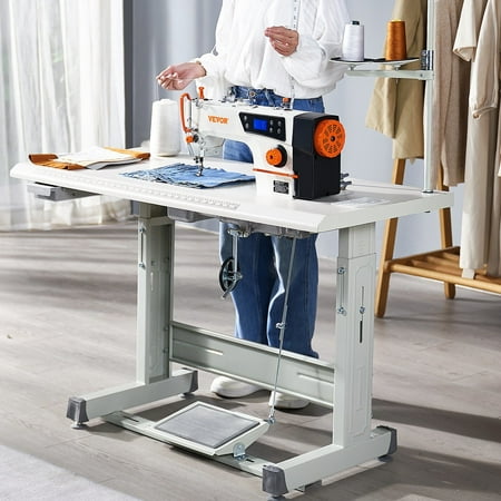 VIPMOON 550W Servo Motor and Table Stand, Industrial Sewing Machine, 5000s.p.m Heavy-duty Lockstitch Sewing Machine, Clear Control Panel and Electro-mechanization Intelligent Start-stop for Easy Use