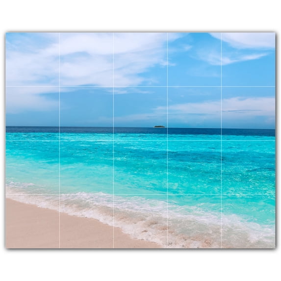 Picture-Tiles.com: Beach Ceramic Tile Wall Mural WAL500106-54S. 21.25"W x 17"H using (20) 4.25" x 4.25" Ceramic Tiles-Satin Finish