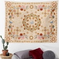 thumbnail image 3 of Tapiz de pared bohemio, tapiz floral de vid, tapiz celestial para colgar en la pared, tapices de sol, luna y estrellas (crema, mediano (50 x 60 pies)) JAMW Sencillez, 3 of 5