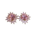 thumbnail image 2 of Eosunjian 1 Pair Women Stud Earrings Snowflake Shape Square Rhinestone Solid Color OL Commute Earrings Dating Prom Party Ear Stud Ear Jewelry Pink, 2 of 13