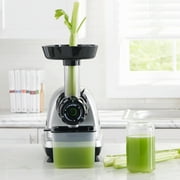 Omega Medical Medium 200W Silver Slow Masticating Juicer, 80 RPM with End Cap for Celery Extraction