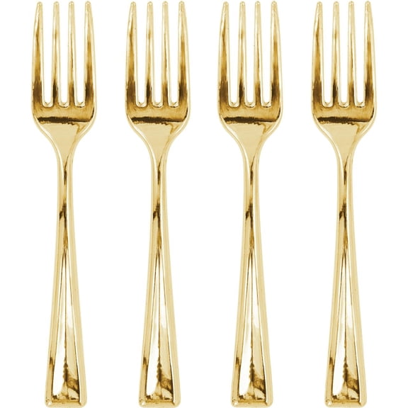 12 Packs: 24 ct. (288 total) Gold Mini Forks by Celebrate It