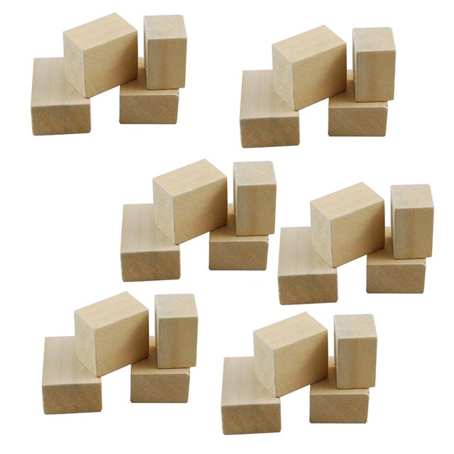 de Cuadradas Sin Terminar para Manualidades, 100 Piezas -1,5 * 1,5 * 1,5 Cm jinwen Abalorios cuadrados de madera