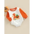 thumbnail image 3 of Inevnen Baby Boys Girl My First Halloween One Piece Bodysuit Baby Halloween Pumpkin Print Clothes, 3 of 8