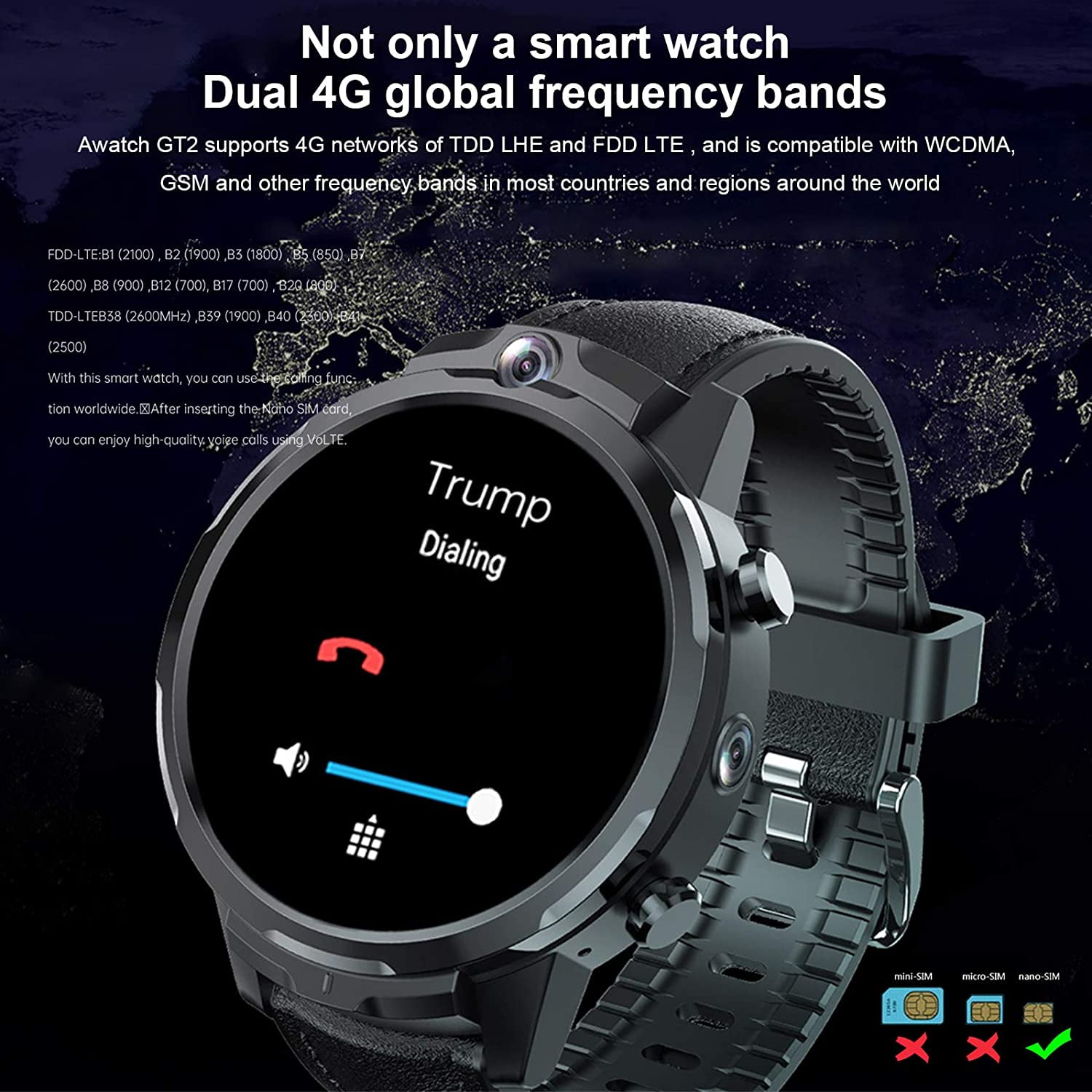 Dual sim 4g smart watch best sale