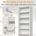 thumbnail image 5 of Large Bookcase, 5-Tier 63 Inch Tall Industrial Storage Wall Shelf, Display Shelf for Living room, Bedroom, White, 5 of 6