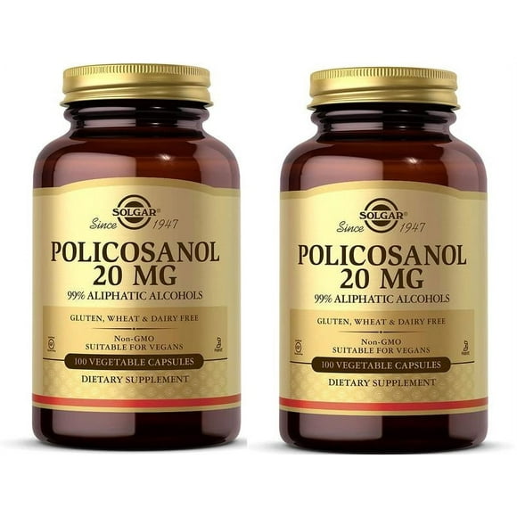 Solgar, Policosanol, 20 mg, 100 Vegetable Capsules 2 Packs