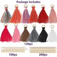 thumbnail image 2 of 420 Pieces Handmade DIY Mini Tassel Charms Multicolored Tiny Short Thread Tassels Gold Plated Earring Hooks and Jump Rings for Crafts and Earring Jewelry Making, 2 of 7