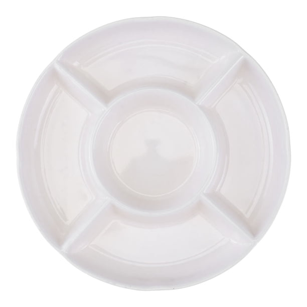 EeaseMX Bandeja de melamina para servir alimentos, plato de comida con 5 compartimentos, plato sencillo para almacenar frutas