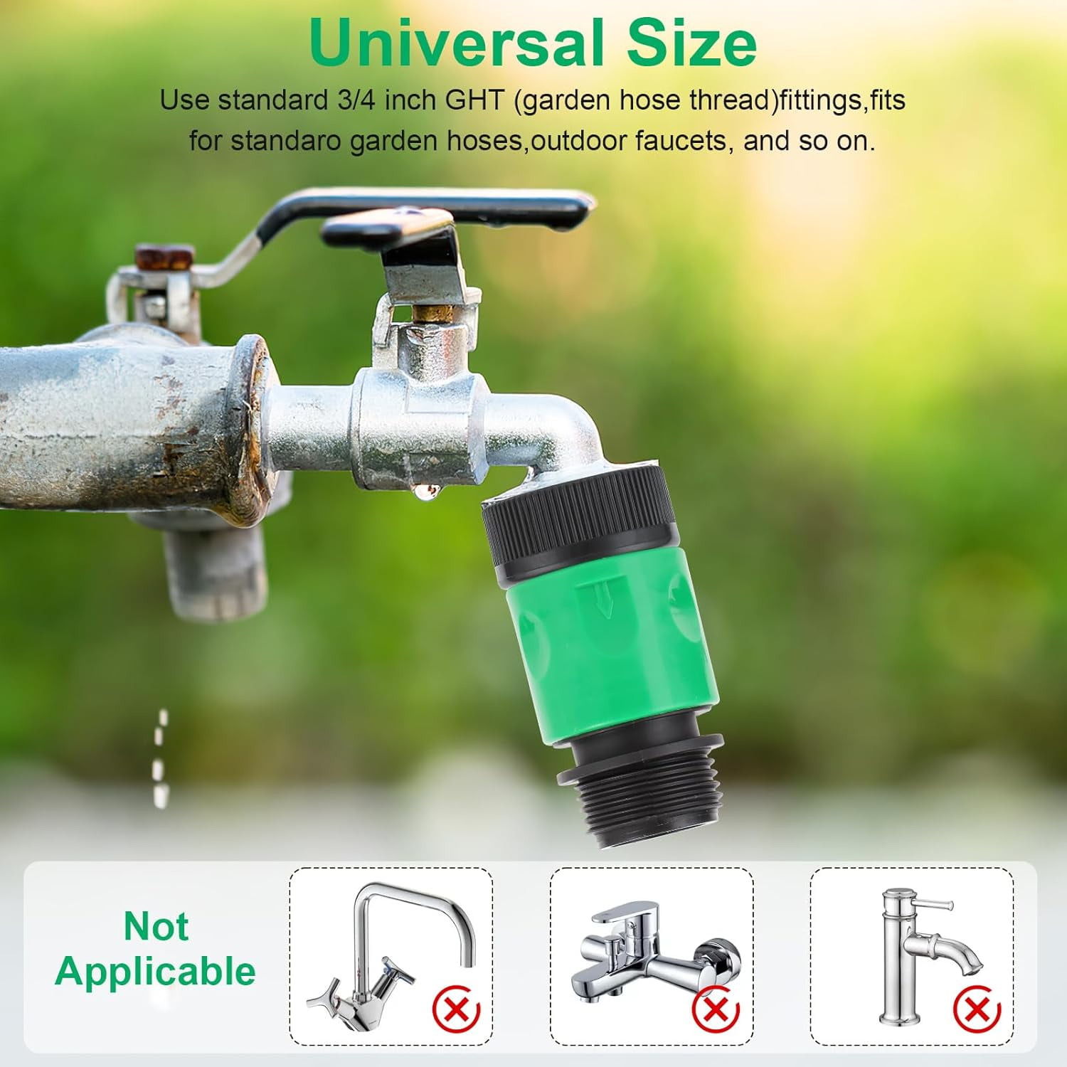 HRTGFD-20 Pieces plastic water hose quick connect fittings, Garden Hose Quick Connect Fittings Plastic Fitting Adapter for Hose 3/4 Inch GHT Male and Female Connectors with 12 Pieces Rubber Washer