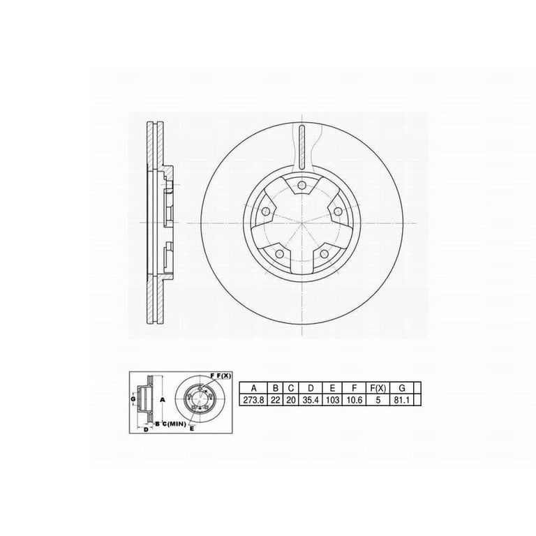 Winstop Front Brake Rotor WS230434 for Nissan 300ZX 1984-1987
