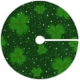thumbnail image 1 of FMSHPON Clover Leaves Xmas Christmas Tree Skirt Stand Mat for Holiday Party Decoration Indoor Outdoor 48 inches, 1 of 6
