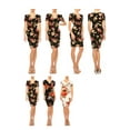thumbnail image 6 of Moa Collection Women's Floral Sheath Dress with Deep V-Neckline and Puff Sleeves, 6 of 6