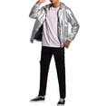 thumbnail image 2 of INSPIRE CHIC Holographic Jackets for Men's Long Sleeves Metallic Hoodie Coat, 2 of 5