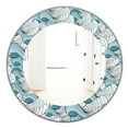 thumbnail image 1 of Designart 'Great Wave Inspiration' Traditional Mirror - Oval or Round Wall Mirror - 24x24, 1 of 5
