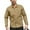 Khaki, variant on WTOBBY Men's Utility Shirt Long Sleeve Double Pocket Casual Cardigan Style Button Front Workwear Slim Fit Stretch Comfort Daily Wear Top,Army Green L