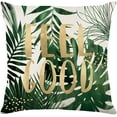 thumbnail image 4 of Green Tropical Palm Leaves Linen Throw Pillow Covers Set of 4 Tropical Leaves Decoration 18x18 Inches Leaves Throw Pillow Covers for Sofa Couch Home Decoration, 4 of 5