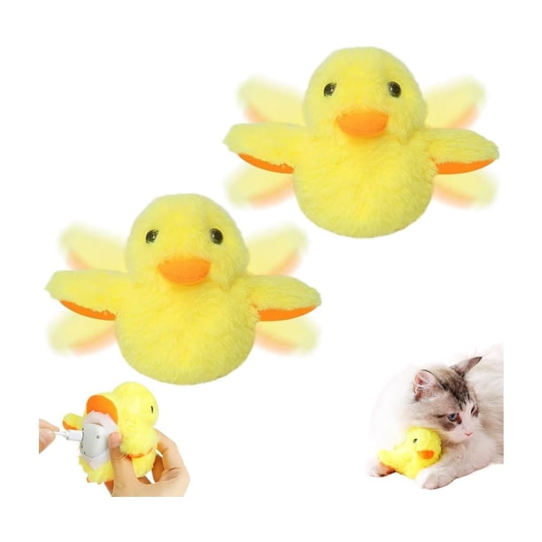 YZhouD - Pato aleteador recargable para gatos, 2024 nuevo juguete para gatos con forma de pato aleteador, juguete de peluche para gatitos activado por tacto, juguetes interactivos para hacer