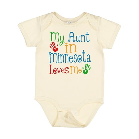 

Inktastic My Aunt in Minnesota Loves Me Gift Baby Boy or Baby Girl Bodysuit