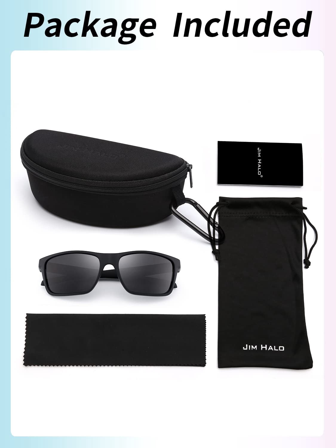 Lunettes De Soleil Sport JIM HALO - Polarisées, Cadre TR90 Incassable | Pour Running, Pêche, Conduite