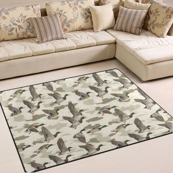 Ryvnso Wild Duck Area Rug Floor Mats Non-Slip Home Carpet 63 x 48 inch