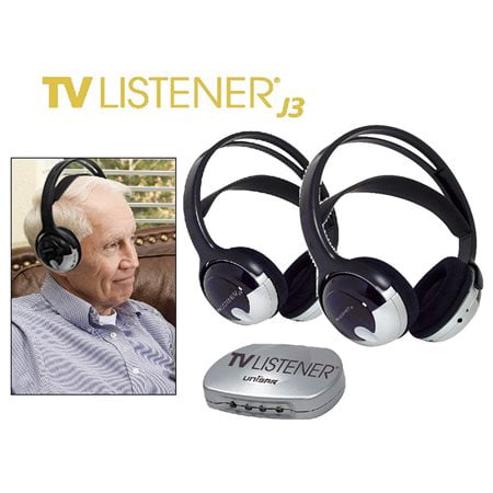 (Set) J3 TV Listener and Two Headsets - Hearing Aid Compatible Audio Device - E70599 70647