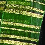 The Ribbon People Sheer Green and Gold Striped Woven Wired Craft Ribbon 1.5" x 25 Yards