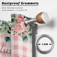thumbnail image 2 of Outdoor Curtains for Patio Waterproof, Eucalyptus Trucks Outdoor Privacy Panels Grommet, Spring Farmhouse Floral Leaves Pink Plaid Blackout Outside Curtains for Porch/Cabana 54"x108", 2 Panels, 2 of 8