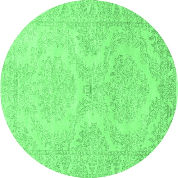 Ahgly Company Indoor Round Persian Emerald Green Traditional Area Rugs, 6' Round