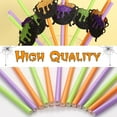 thumbnail image 3 of Withch Party Straws, 24Pcs Halloween Paper Straws with Glitter Witch Jar Toppers Orange Purples Green for Wicked One Birthday A Baby is Brewing Baby Shower Party Decortation Trick Treat Party Favors, 3 of 6