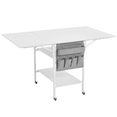 thumbnail image 4 of MELLCOM 61.4" Foldable Craft Table with Storage, Movable Sewing Table, Home Hobby Folding Table for Craft Room, Fixed Height, White, 4 of 10
