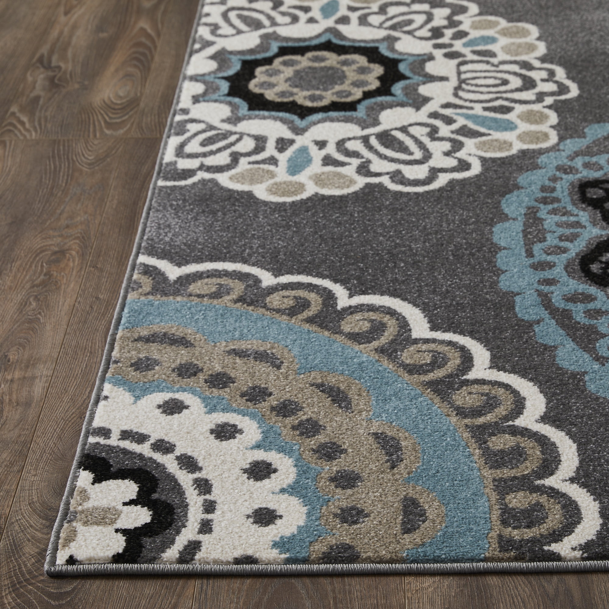 Loomaknoti Ohanzah Ovena 6' x 9' Blue Medallion Indoor Area Rug