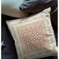 thumbnail image 3 of 20" X 20" Off White And Orange Broadcloth Floral Throw Pillow, 3 of 5