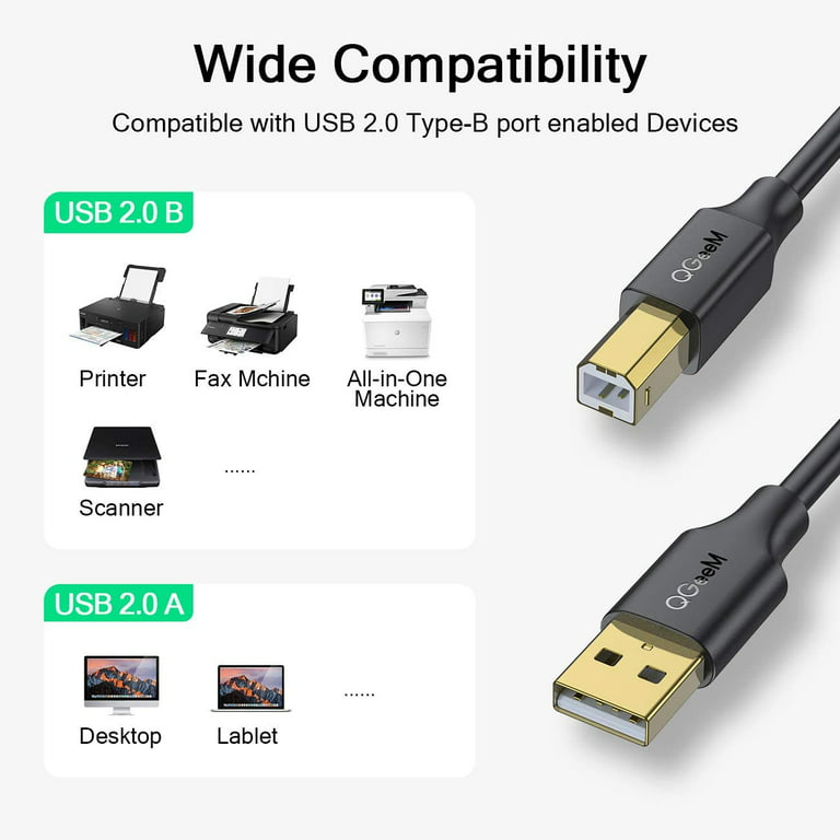 Printer High Speed Printer Cable USB Type-C to USB B 2.0 For Epson HP  Brother