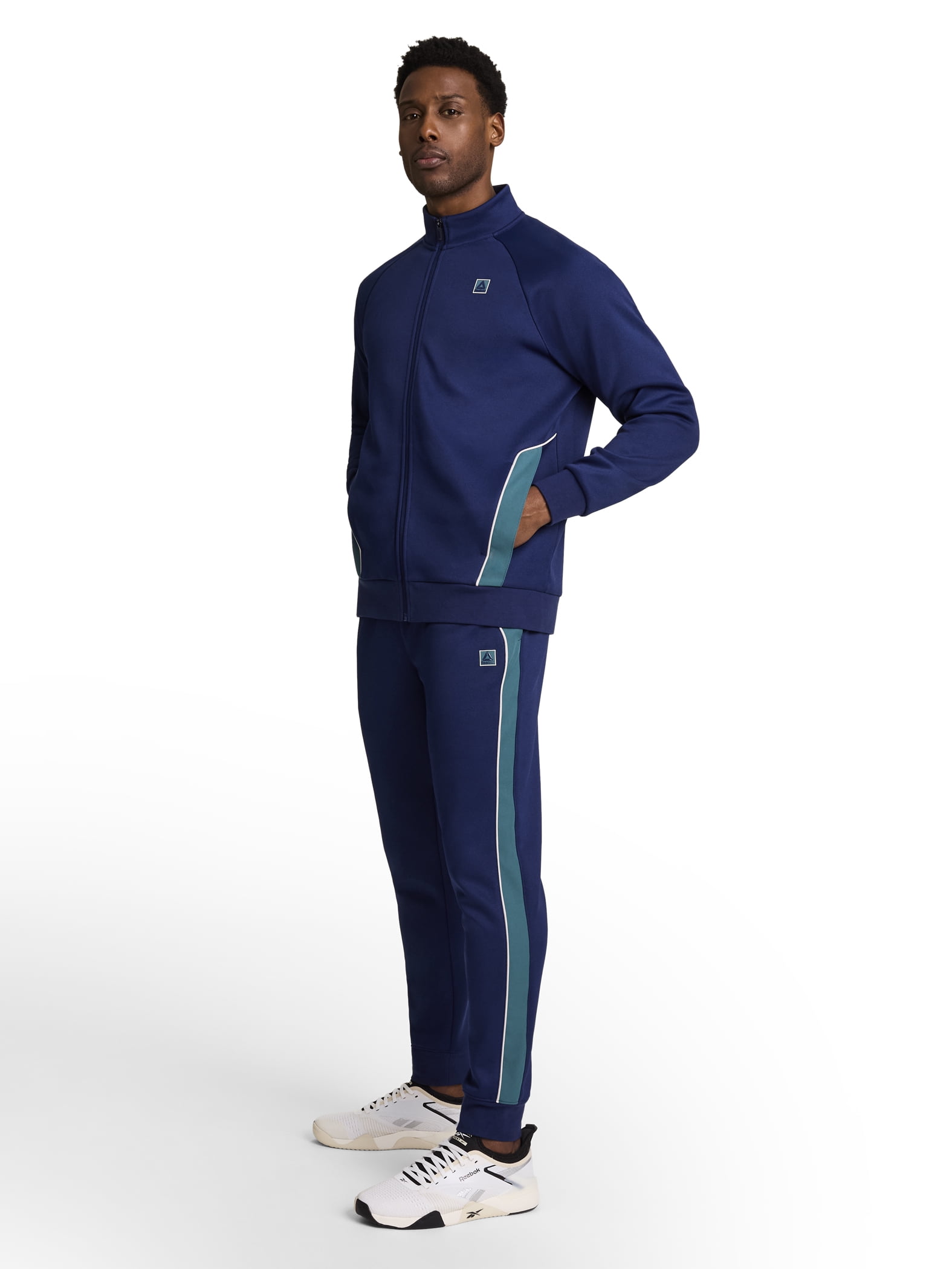 everyone Reebok XL セットアップ　ネイビー Reebok Men's and Big Men's Tenacity Mock Neck Full Zip Jacket