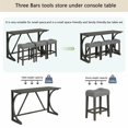 thumbnail image 2 of Demi Bonn 4-Piece Dining Table Set with 3 Upholstered Bar Stool and Power Outlets,dustrial Kitchen Bar Table Furniture Sets for Living Room, Apartment, Dark Gray, 2 of 11