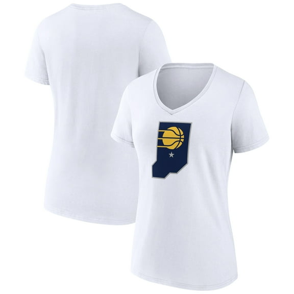 Women's White Indiana Pacers Alternate Logo V-Neck T-Shirt