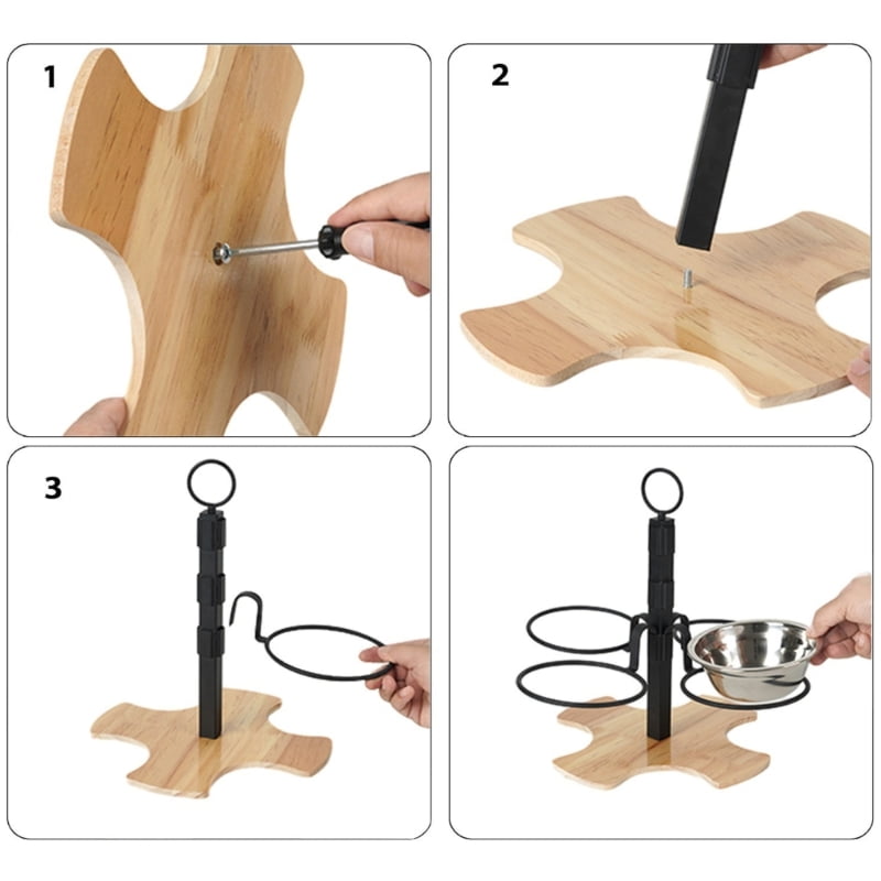 lanema Elevated Pet Feeding Station Proof For Comfortable Dog Dining Feeding Bowl Adjustable Heights