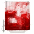 thumbnail image 2 of Red Waterproof Fabric Shower Curtain, Modern White Oil Painting Art Abstract Shower Curtain for Bathroom Curtains Bathtubs Hotel Washable Shower Curtains with 12 Hooks Stall 48x72in, 2 of 6